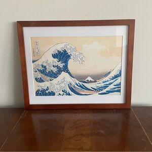 Great Wave Off Kanagawa Framed Japanese Print Hokusai 15x12 Ukiyoe Mt Fuji Art